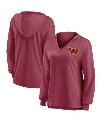 Women's Branded Burgundy Washington Commanders Jumper V-Neck Pullover Hoodie Red $28.80 Sweatshirts