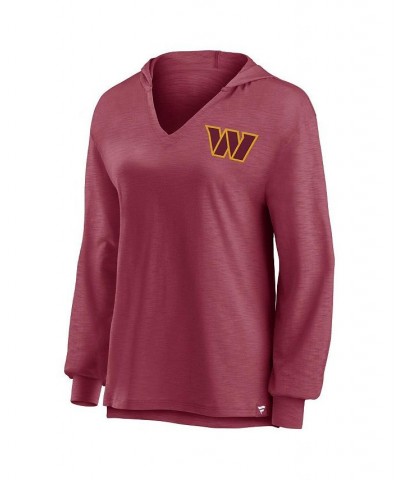 Women's Branded Burgundy Washington Commanders Jumper V-Neck Pullover Hoodie Red $28.80 Sweatshirts