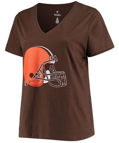 Women's Plus Size Baker Mayfield Brown Cleveland Browns Name Number V-Neck T-shirt Brown $23.40 Tops