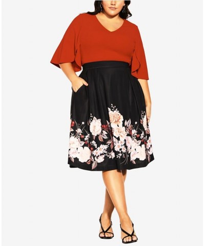Plus Size Trendy Sophia Skirt Black $41.58 Skirts