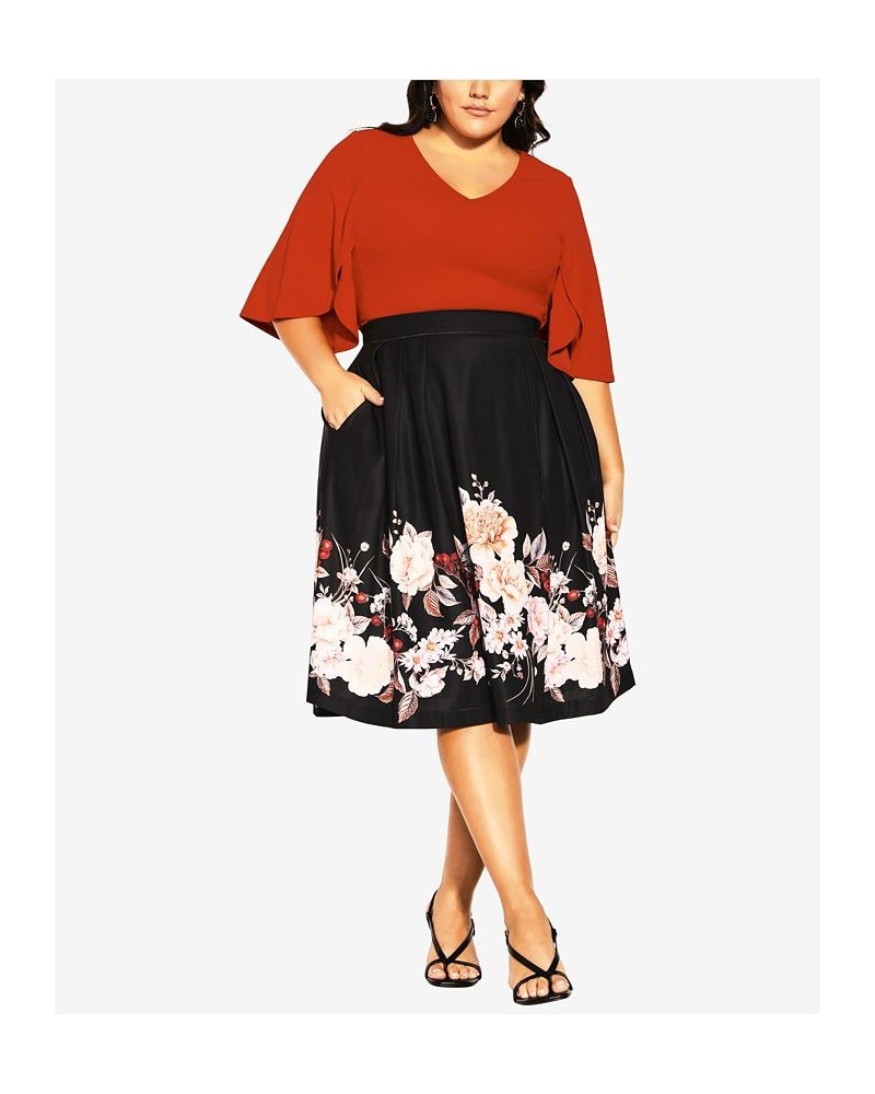 Plus Size Trendy Sophia Skirt Black $41.58 Skirts