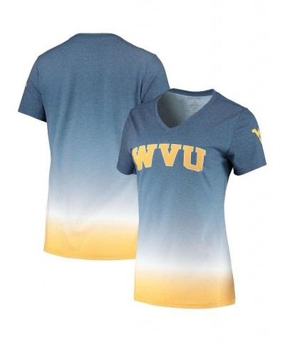 Women's Navy West Virginia Mountaineers Ombre V-Neck T-shirt Blue $20.70 Tops