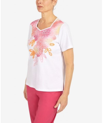 Women's Tie Dye Flowers T-shirt Multi $30.58 Tops