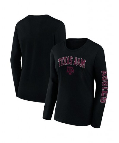 Women's Branded Black Texas A&M Aggies Basic Arch Over Logo Scoop Neck T-shirt Black $18.19 Tops