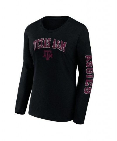 Women's Branded Black Texas A&M Aggies Basic Arch Over Logo Scoop Neck T-shirt Black $18.19 Tops