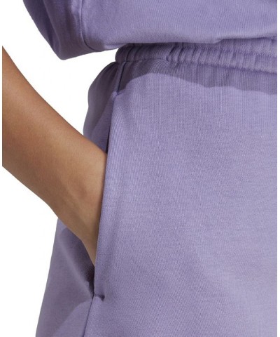 Women's Adicolor Essentials French Terry High Rise Shorts Purple $27.00 Shorts