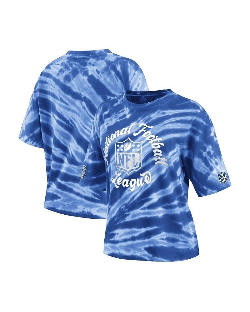 Women's Blue NFL Tie-Dye T-shirt Blue $21.12 Tops