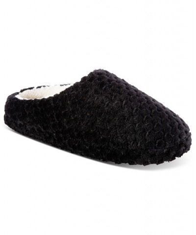 Women's Popcorn Hoodback Faux Fur Slippers Black $9.24 Shoes