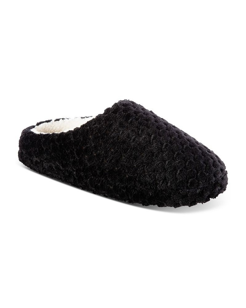 Women's Popcorn Hoodback Faux Fur Slippers Black $9.24 Shoes