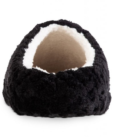 Women's Popcorn Hoodback Faux Fur Slippers Black $9.24 Shoes