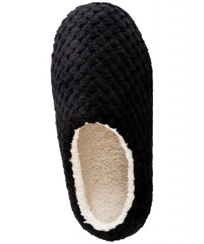 Women's Popcorn Hoodback Faux Fur Slippers Black $9.24 Shoes