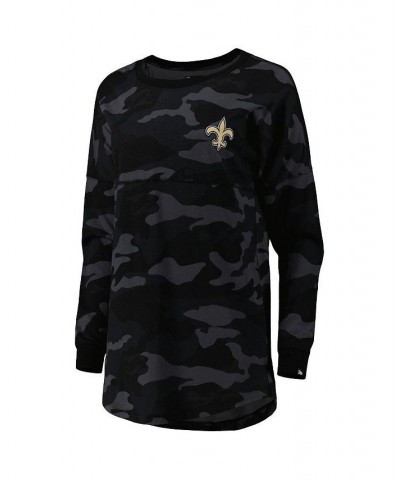 Women's Black New Orleans Saints Camo Long Sleeve T-shirt Black $22.56 Tops