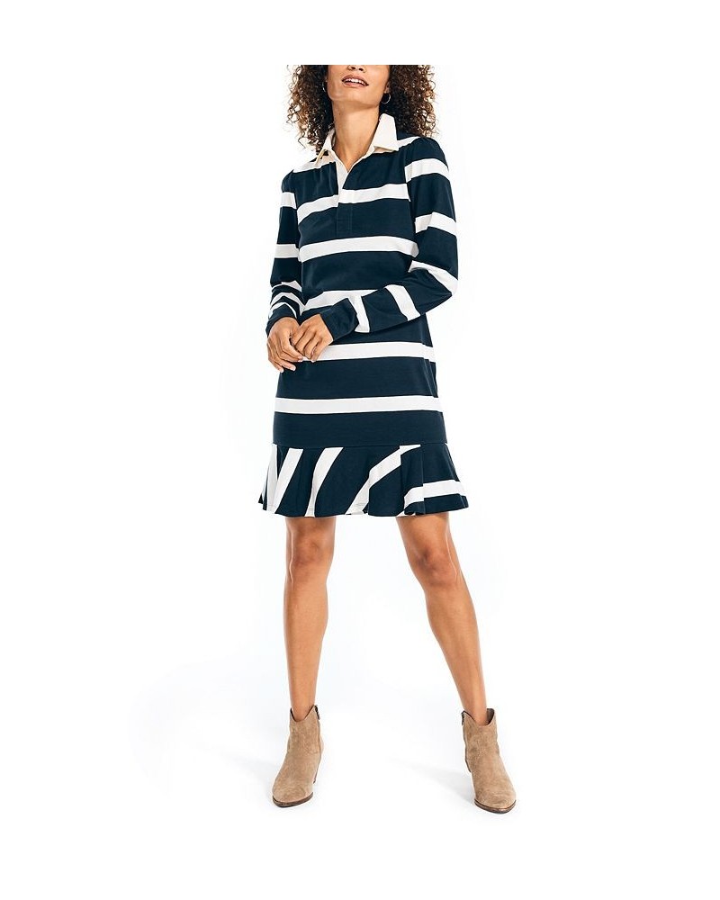 Women's Rugby Striped Long-Sleeve Dress Navy Seas $26.28 Dresses