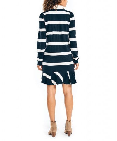 Women's Rugby Striped Long-Sleeve Dress Navy Seas $26.28 Dresses