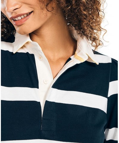 Women's Rugby Striped Long-Sleeve Dress Navy Seas $26.28 Dresses