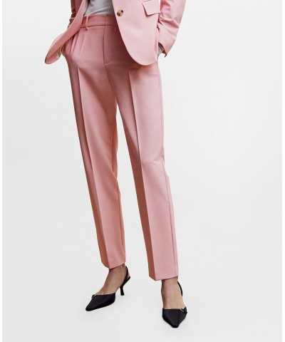 Women's Straight Suit Pants Pink $32.90 Pants