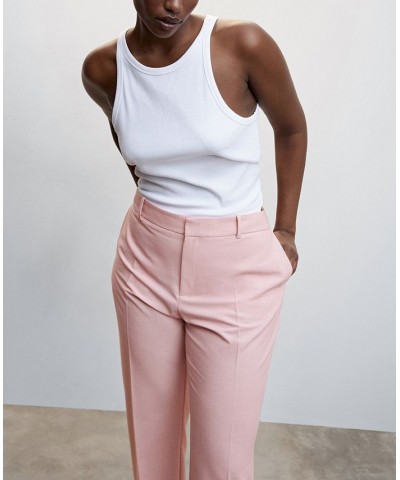 Women's Straight Suit Pants Pink $32.90 Pants