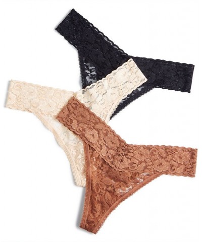 Women's 3-Pk. Lace Thong Underwear Tan/Beige $9.28 Panty