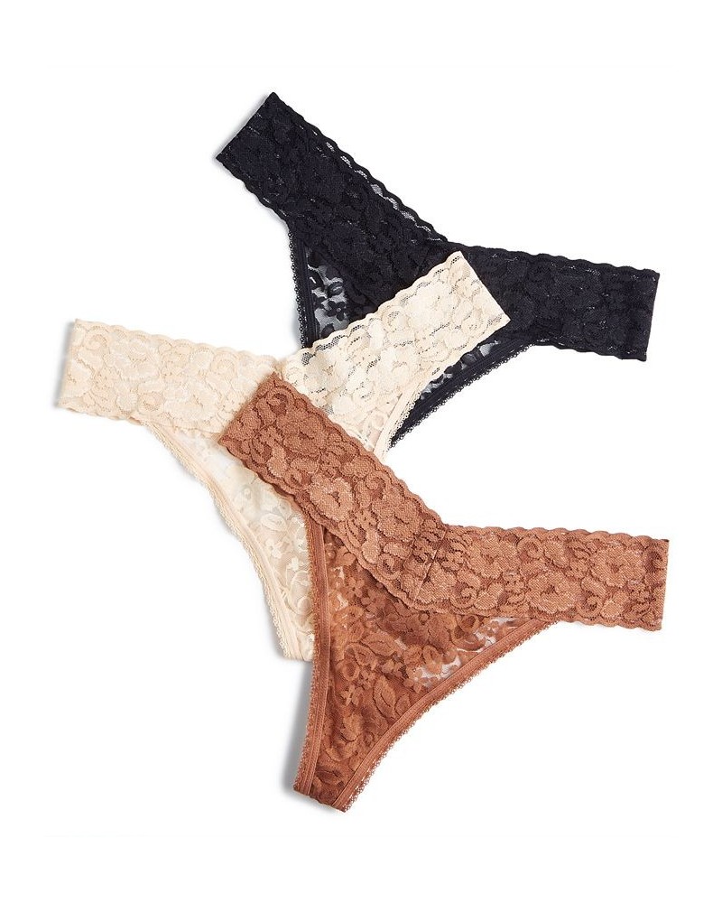 Women's 3-Pk. Lace Thong Underwear Tan/Beige $9.28 Panty