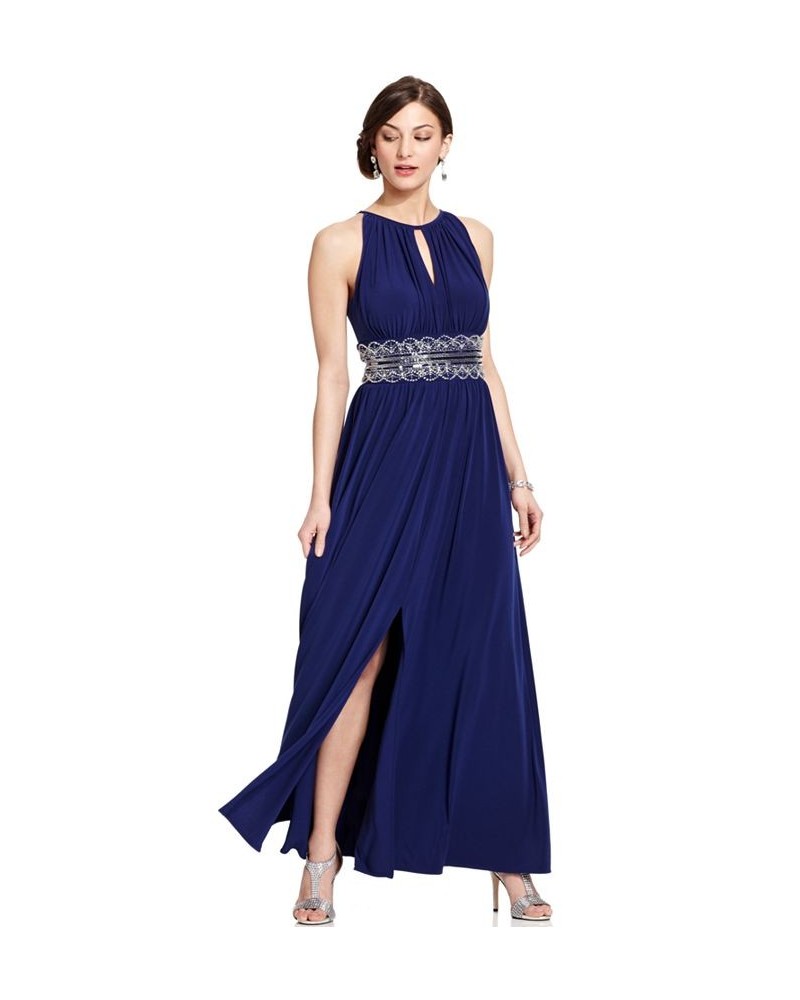 R&M Richards Beaded Gown Blue $49.02 Dresses