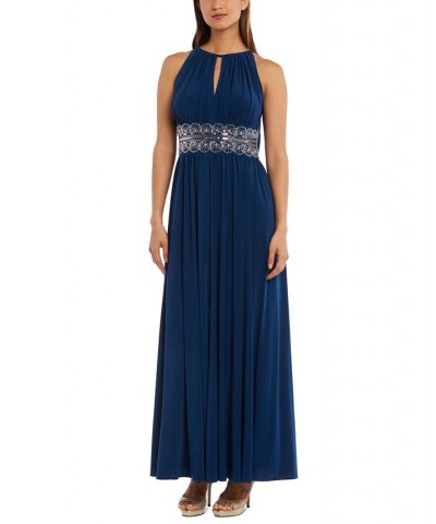 R&M Richards Beaded Gown Blue $49.02 Dresses