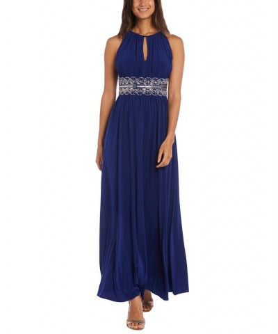 R&M Richards Beaded Gown Blue $49.02 Dresses