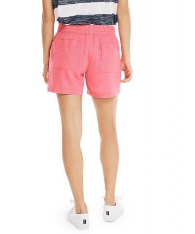 Women's 4.5" Linen Pull-On Shorts Pink $15.99 Shorts