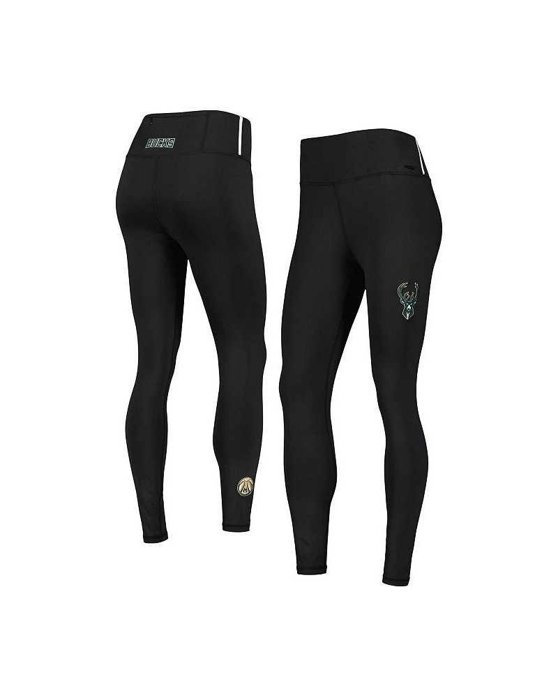 Women's Black Milwaukee Bucks Classics Lux Leggings Black $34.19 Pants