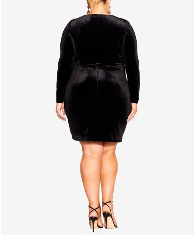 Trendy Plus Size Clare Long Sleeve Dress Black $45.87 Dresses