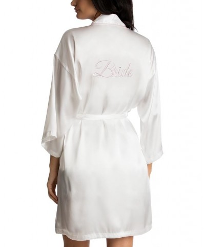 Bride Satin Wrap Robe Cami & Tap Shorts Set White $19.32 Sleepwear