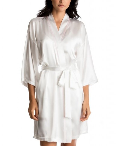 Bride Satin Wrap Robe Cami & Tap Shorts Set White $19.32 Sleepwear