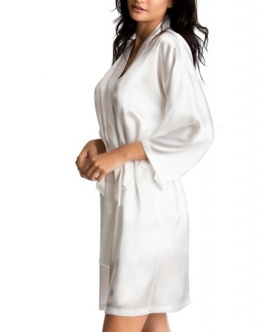 Bride Satin Wrap Robe Cami & Tap Shorts Set White $19.32 Sleepwear