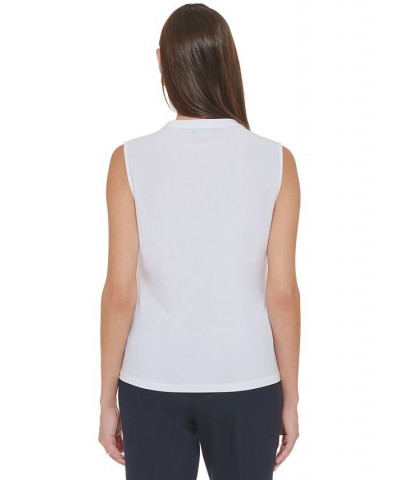 Women's Sleeveless Twist Front Top Ivory $30.72 Tops