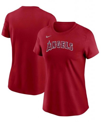 Women's Red Los Angeles Angels Wordmark T-shirt Red $19.80 Tops