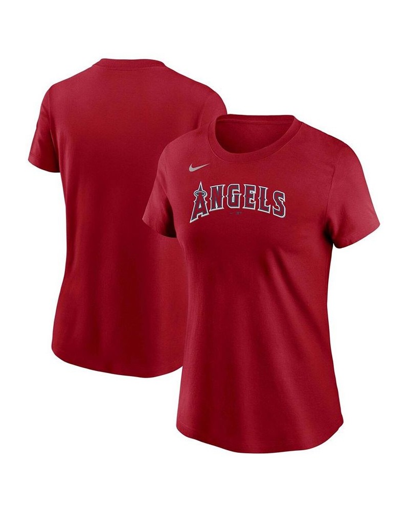 Women's Red Los Angeles Angels Wordmark T-shirt Red $19.80 Tops