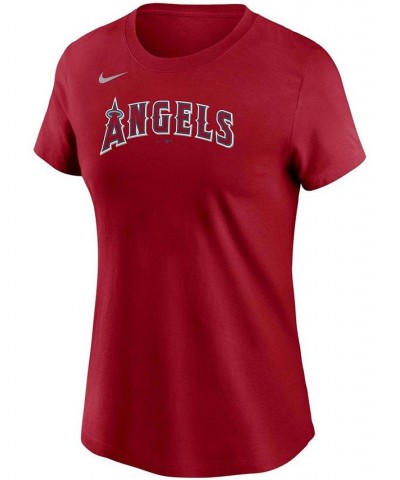 Women's Red Los Angeles Angels Wordmark T-shirt Red $19.80 Tops