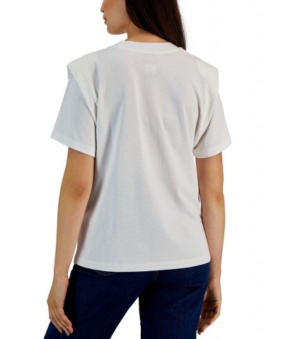 Women's Cotton Solid-Color Crewneck T-Shirt Natural $41.04 Tops