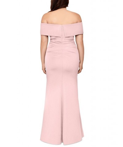 Plus Size Off-The-Shoulder Gown Plum Purple $87.02 Dresses