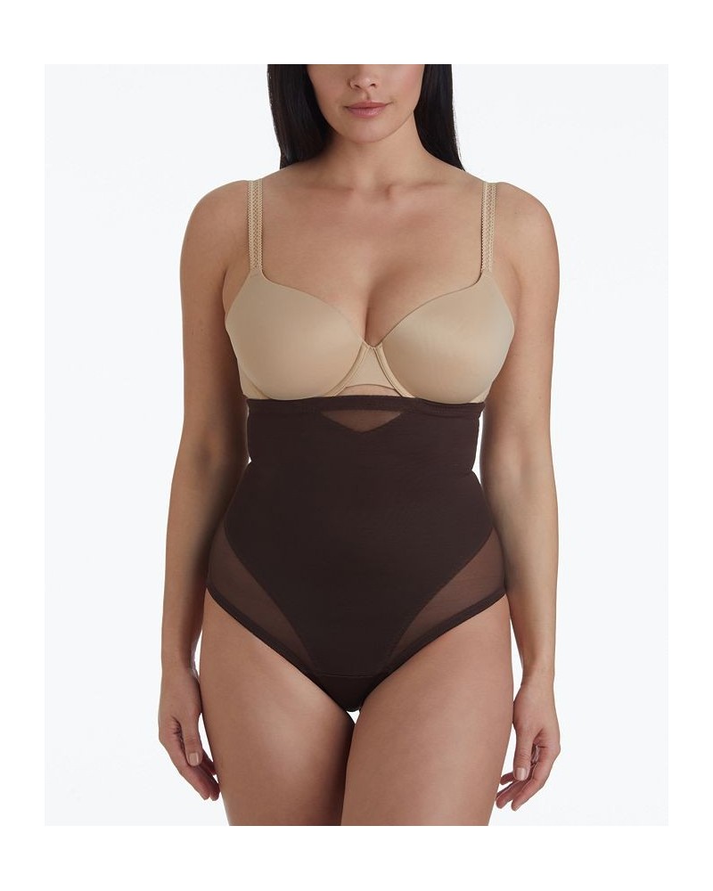 Women's Extra Firm Tummy-Control High-Waist Sheer Thong 2778 Brown $29.70 Shapewear