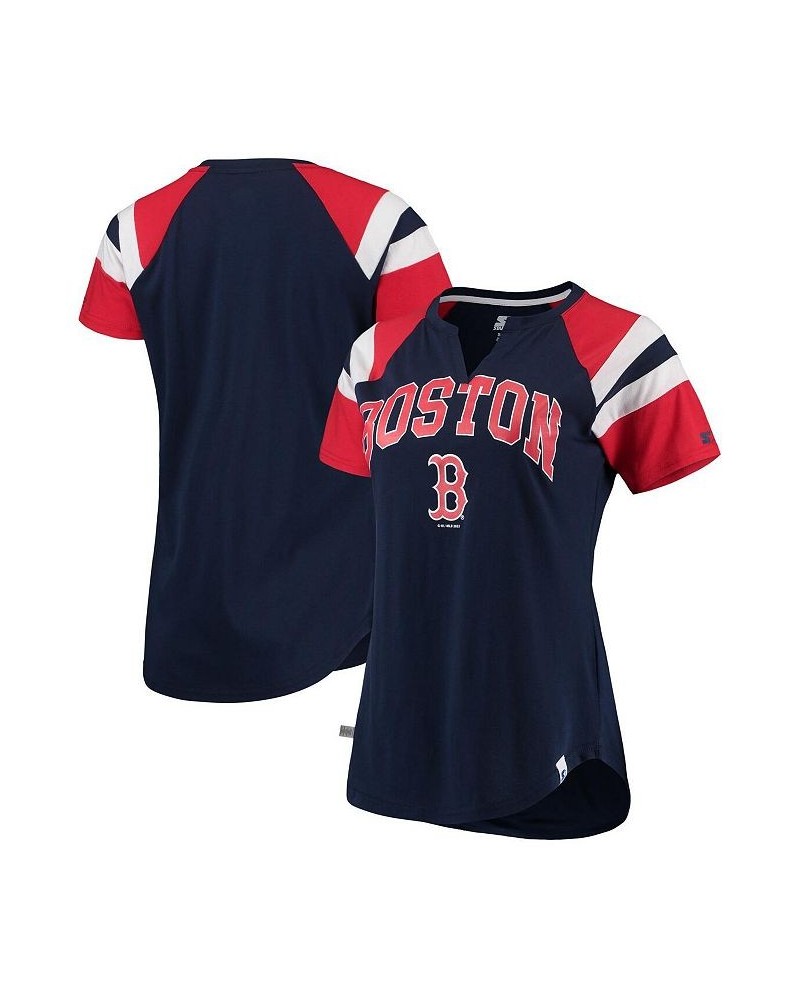 Women's Navy Red Boston Red Sox Game On Notch Neck Raglan T-Shirt Navy, Red $25.64 Tops