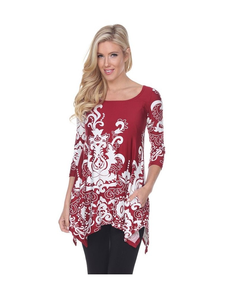 Women's Yanette Tunic Dark Red $16.17 Tops