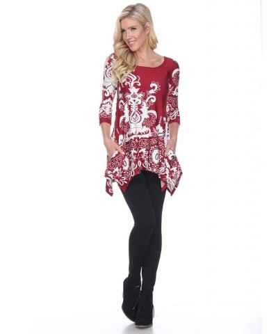 Women's Yanette Tunic Dark Red $16.17 Tops