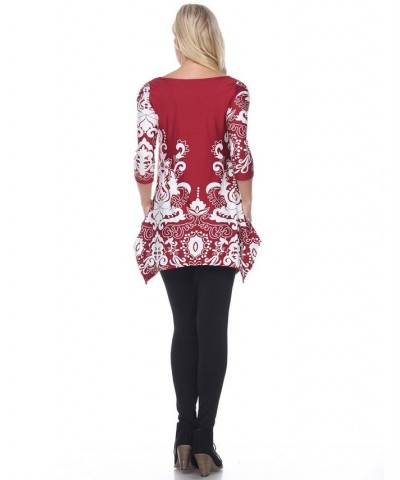 Women's Yanette Tunic Dark Red $16.17 Tops