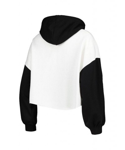 Women's White Black Iowa Hawkeyes Good Time Color Block Cropped Hoodie White, Black $35.00 Sweatshirts