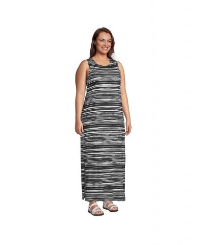 Women's Plus Size Cotton Jersey Sleeveless Swim Cover-up Maxi Dress Deep sea navy $29.98 Swimsuits