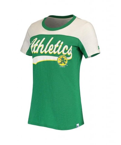 Women's Green and White Oakland Athletics Kick Start T-shirt Green, White $19.59 Tops