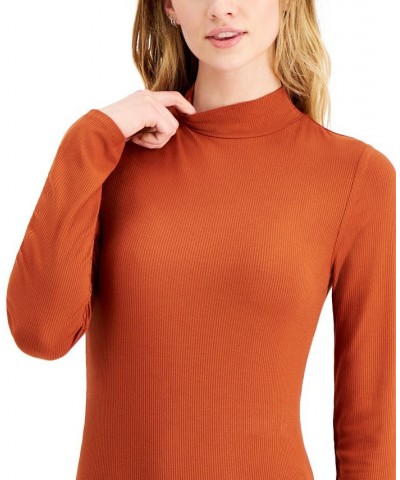 Juniors' Mock-Neck Bodysuit Red $11.39 Tops