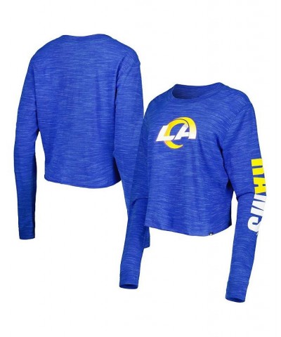 Women's Royal Los Angeles Rams Crop Long Sleeve T-shirt Royal $21.83 Tops