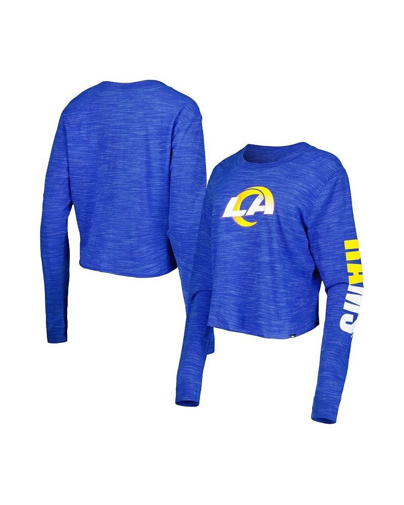 Women's Royal Los Angeles Rams Crop Long Sleeve T-shirt Royal $21.83 Tops