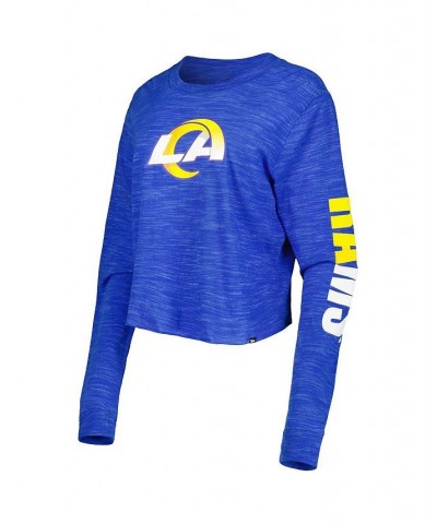 Women's Royal Los Angeles Rams Crop Long Sleeve T-shirt Royal $21.83 Tops